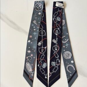 Brand new Hermes twilly pair c’est la fete ardoise grey rose blue marine navy
